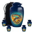 thumbnail image 1 of Snake small keepsake Urns for Adult Male Ashes set of 4 - Funeral Urn for Adult Women & Men - blue Cremation Urns for Adult Ashes Men - 1 Large Human Urn for mom and dad, 10&3 Inch, 1 of 7
