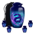 thumbnail image 1 of Snake small keepsake Urns for Human Ashes - blue mini Urns for Ashes Adult set of 4 - Burial Urns for Adult Male & Female - 1 Large Urns for father, 10&3 inch, 1 of 7