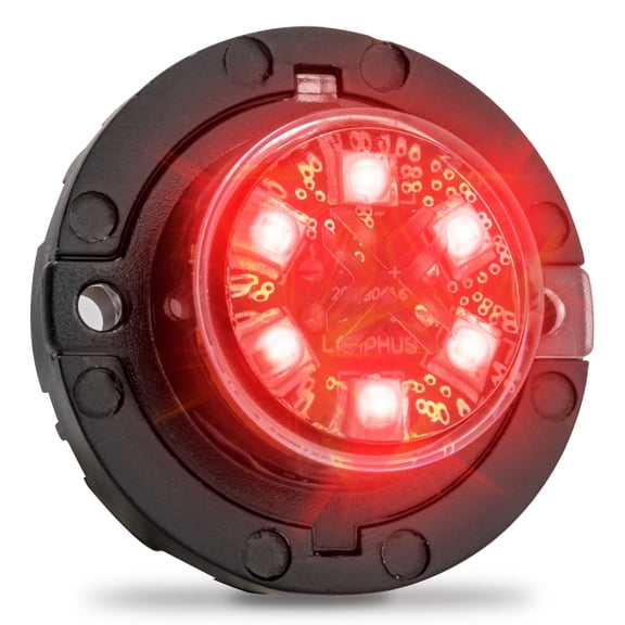 SnakeEye III RED LED Hideaway Strobe Light [SAE Class 1] [IP67 Waterproof] [72 Flash Modes] [Multi Units Sync-able] [Steady Override] Red Emergency Warning Lights For Volunteer Firefighter