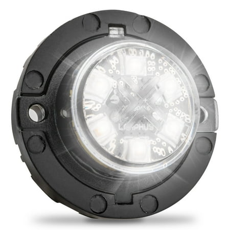 SnakeEye III WHITE LED Hideaway Strobe Light [SAE Class 1] [IP67 Waterproof] [72 Flash Modes] [Multi Units Sync-able] [Steady Override] White Emergency Strobe Lights For Volunteer Firefighter