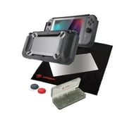 Snakebyte Tough Kit - Accessory Set Including Rubber Hard Case H9 Glass Protector Cleaning Cloth Thumb Grips Game Hard Case for Nintendo Switch
