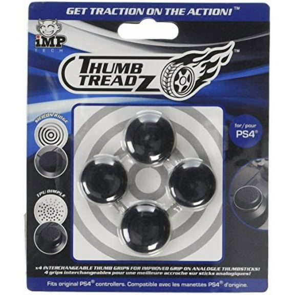 Snakebyte Trigger Treadz - Thumb Treadz for PS4 - 4 Pack Thumb Grips - Analog Caps for PlayStation 4 - PlayStation 4