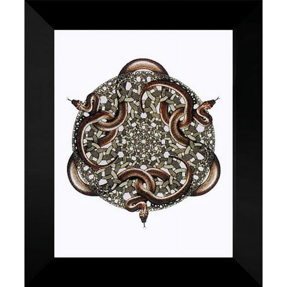 Snakes 15x18 Framed Art Print by M.C. Escher