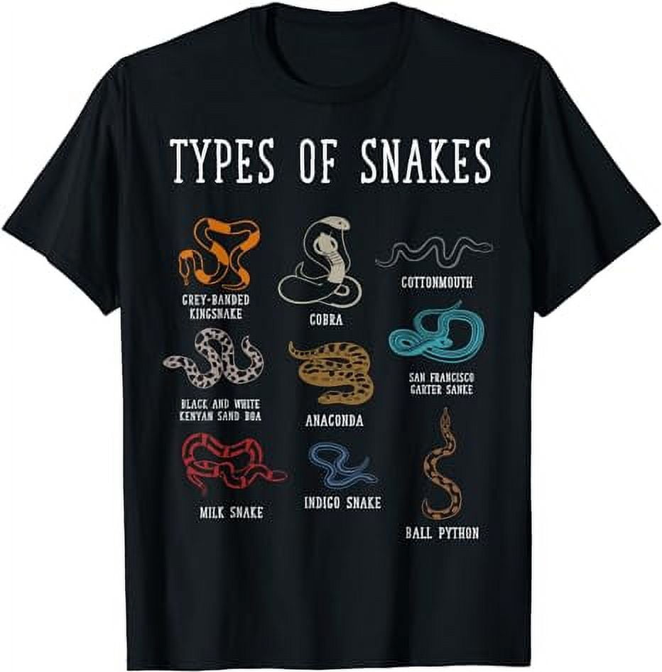 Snakes - Educational - 9 Different Snake T-Shirt - Walmart.com