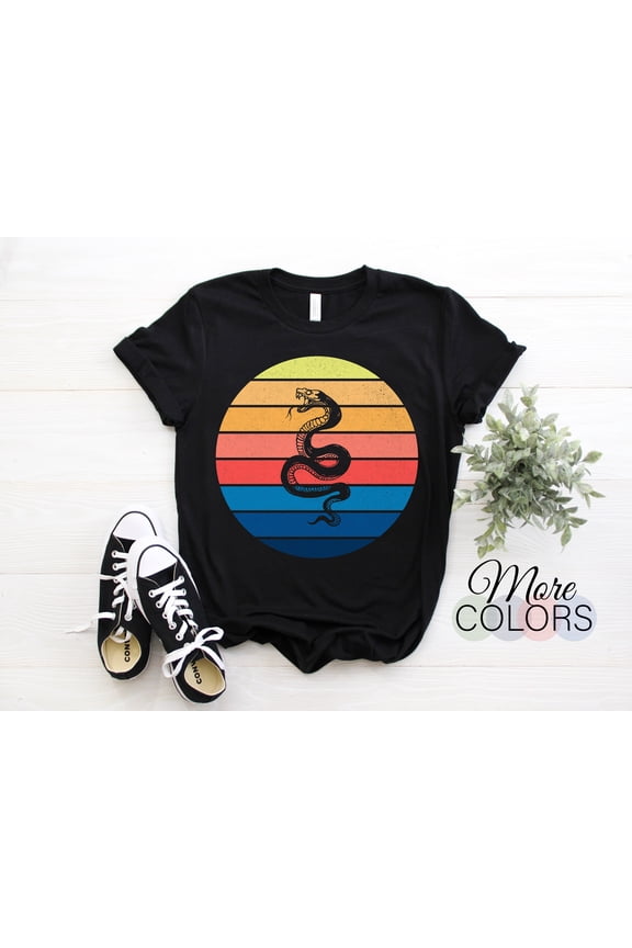 Snakes Lover Vintage Retro Snake Owner Gift T-Shirt, Cute Ball Python, Boa, King Cobra, Costume Party, Serpent Reptile Zoology Present