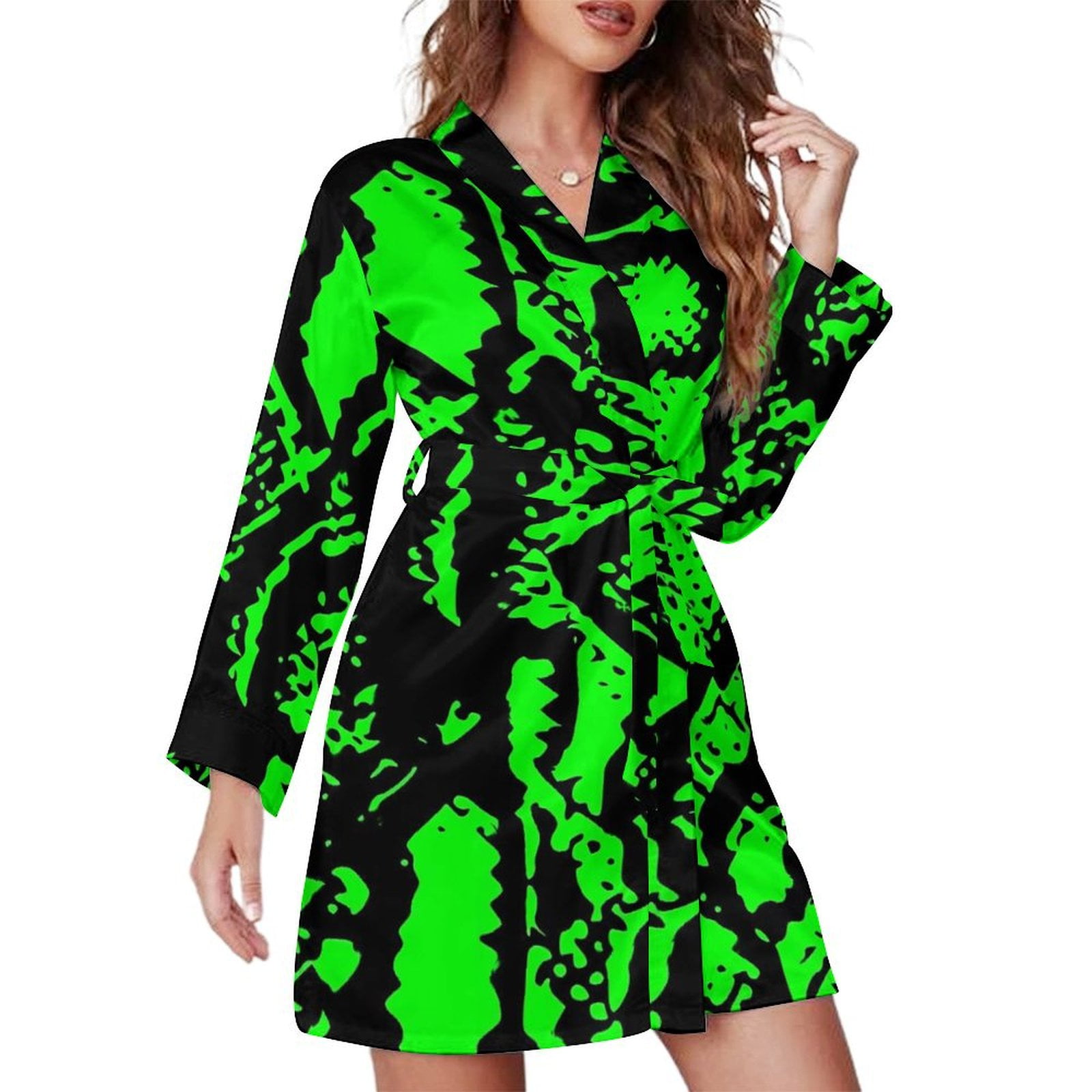 Snakes Print Pajama Robe Black and Red Python Long Sleeve Sleep Pajamas ...