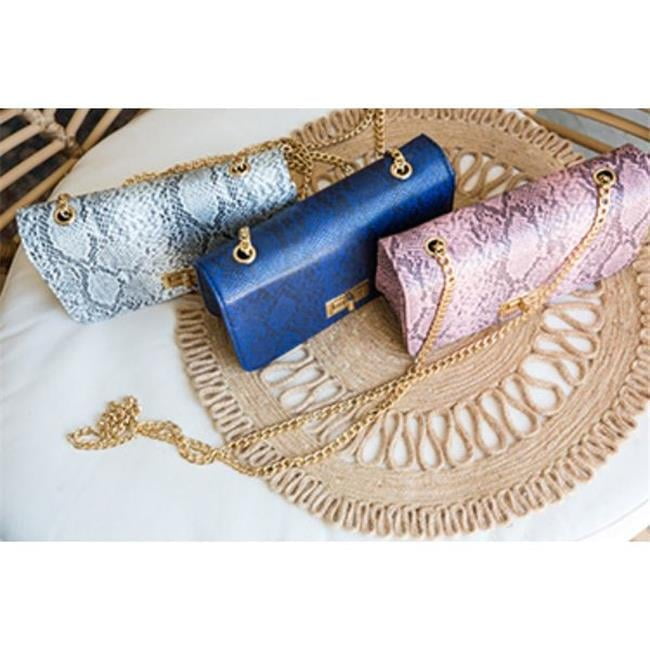 GRAY SNAKESKIN CROSSBODY BAG