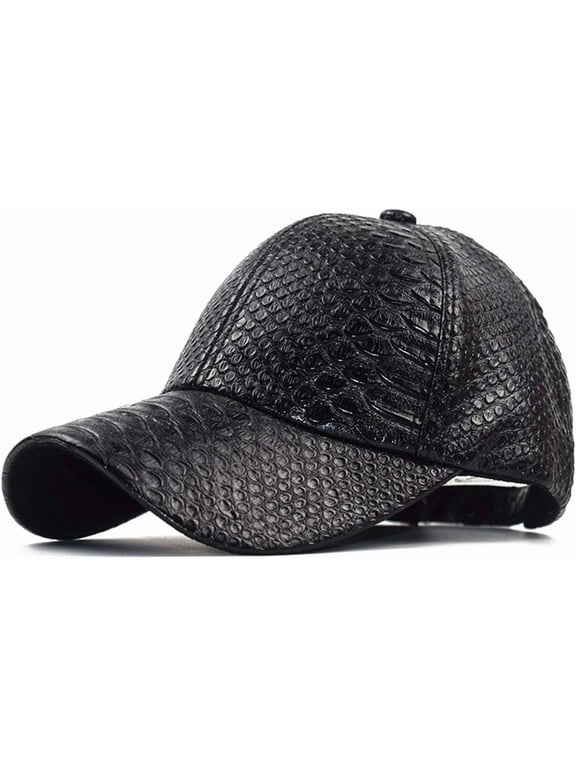 Snakeskin-Leather Baseball-Cap Unisex Casual-Dad-Hat Adjustable Snapback for Women Men