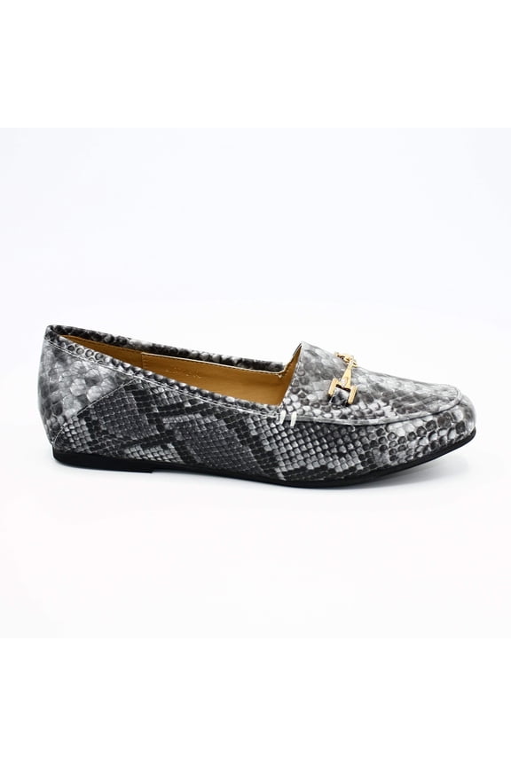 Snakeskin Loafers with  Gold Hardware - 1936 Boutique Style 3155-3