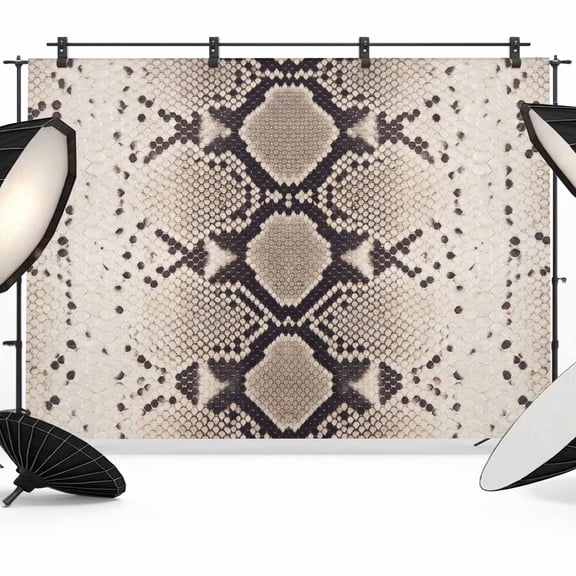 Snakeskin Print Backdrop for Photography, Boho Brown Beige Reptile Scales Animal Texture Photo Backdrop Portrait Background Party Banner Photo Backgrounds for Studio Booth Props, 7x5ft