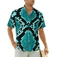 thumbnail image 1 of Snakeskin Print Beach Shirt Greys and Silvers Hawaii Casual Shirts Male Novelty Blouses Sh, 1 of 5