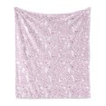 thumbnail image 1 of Snakeskin Print Soft Flannel Fleece Throw Blanket, Continuous Girly Adaptation of Fashion Animal Print, Cozy Plush for Indoor and Outdoor Use, 50" x 60", Lilac Dark Magenta, by Ambesonne, 1 of 5