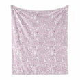 thumbnail image 1 of Snakeskin Print Soft Flannel Fleece Throw Blanket, Continuous Girly Adaptation of Fashion Animal Print, Cozy Plush for Indoor and Outdoor Use, 70" x 90", Lilac Dark Magenta, by Ambesonne, 1 of 5