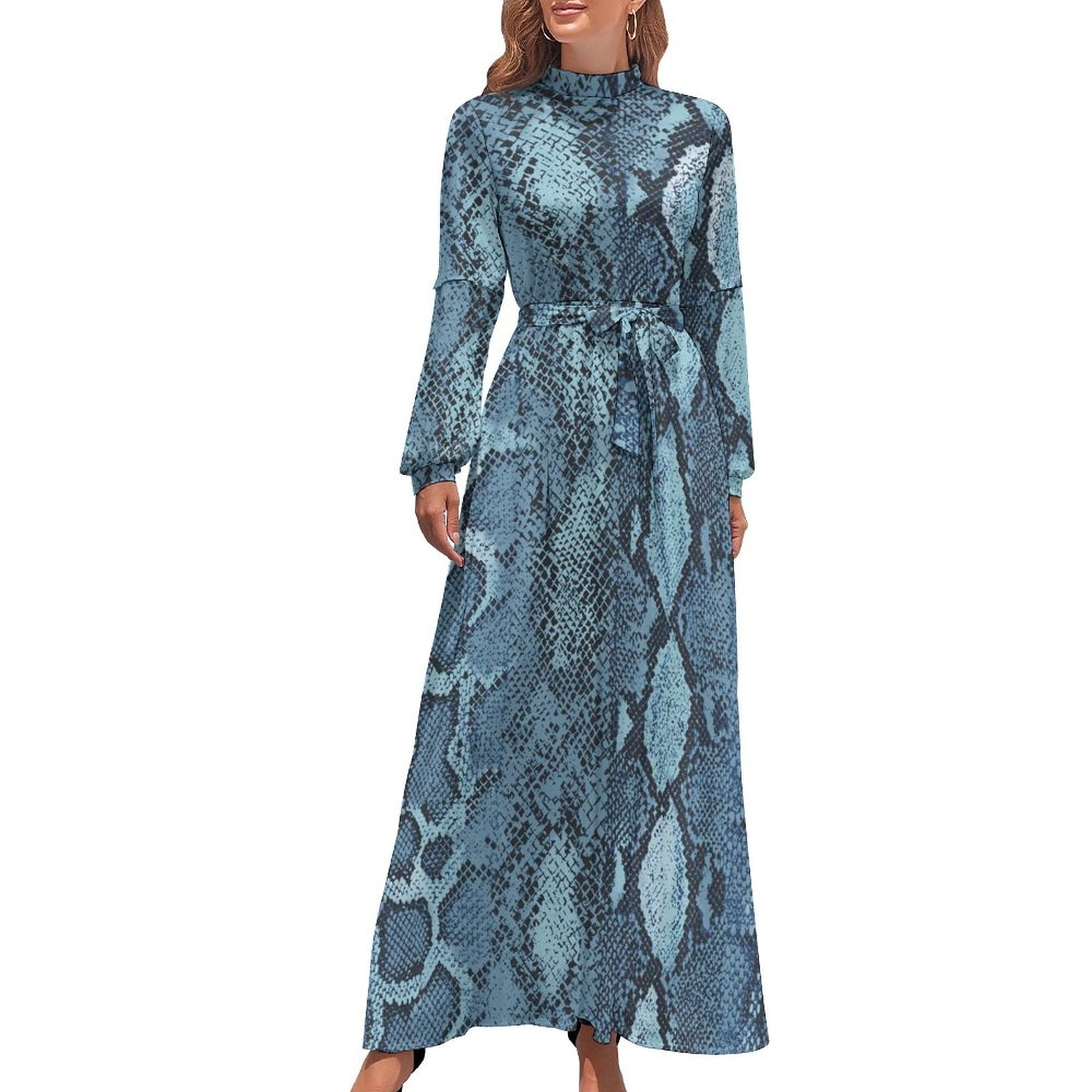 Snakeskin Python Dress Animal Print Kawaii Maxi Dress Stylish Beach ...