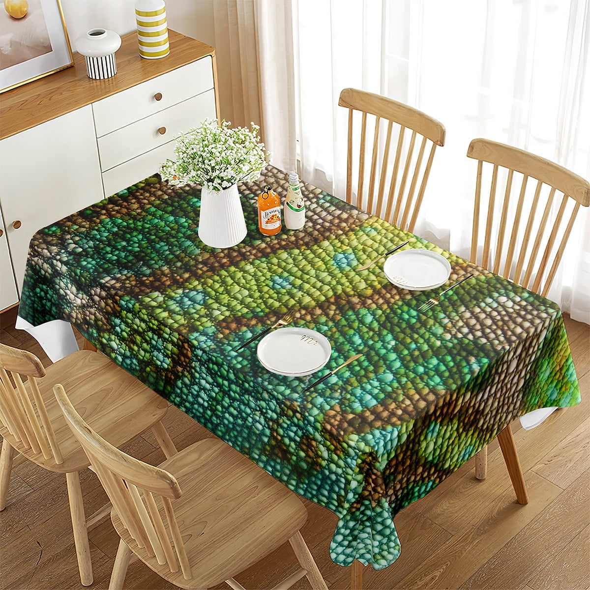 Snakeskin Tablecloth Wild Animal Tiger Home r Rectangular Tablecloth