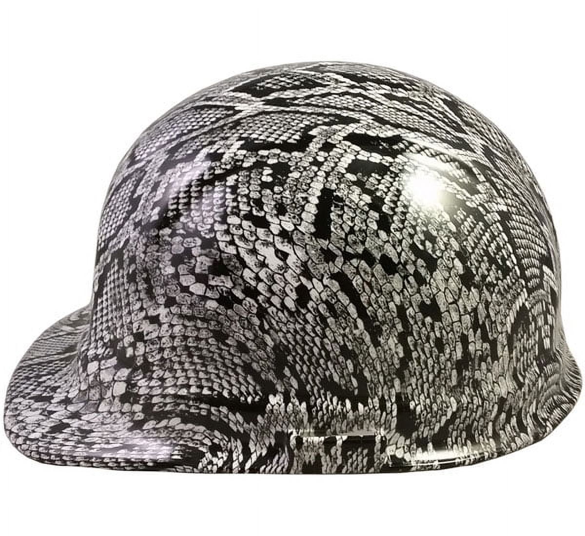 Snakeskin White Hydro Dipped Hard Hats Cap Style