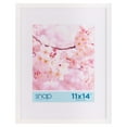 thumbnail image 1 of Snap 11"x14" White Wall Picture Frame - Single White Mat - Matted for 8"x10" Image - Rectangular White Poster Frame, 1 of 11