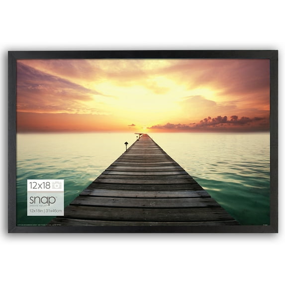 Snap 12" x 18" Black Wood Wall Mounted Poster Picture Frame