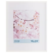 Snap 16"x20" White Wall Picture Frame - Single White Mat - Matted for 11"x14" Photos
