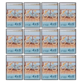 Snap 4x6 Picture Frame - Front Loading Wall or Tabletop Photo Frame Set of 12, Black