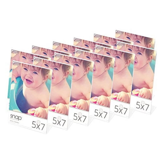 Snap 5x7 Clear Acrylic Self Standing Frame, Set of 12 (8001H10C)