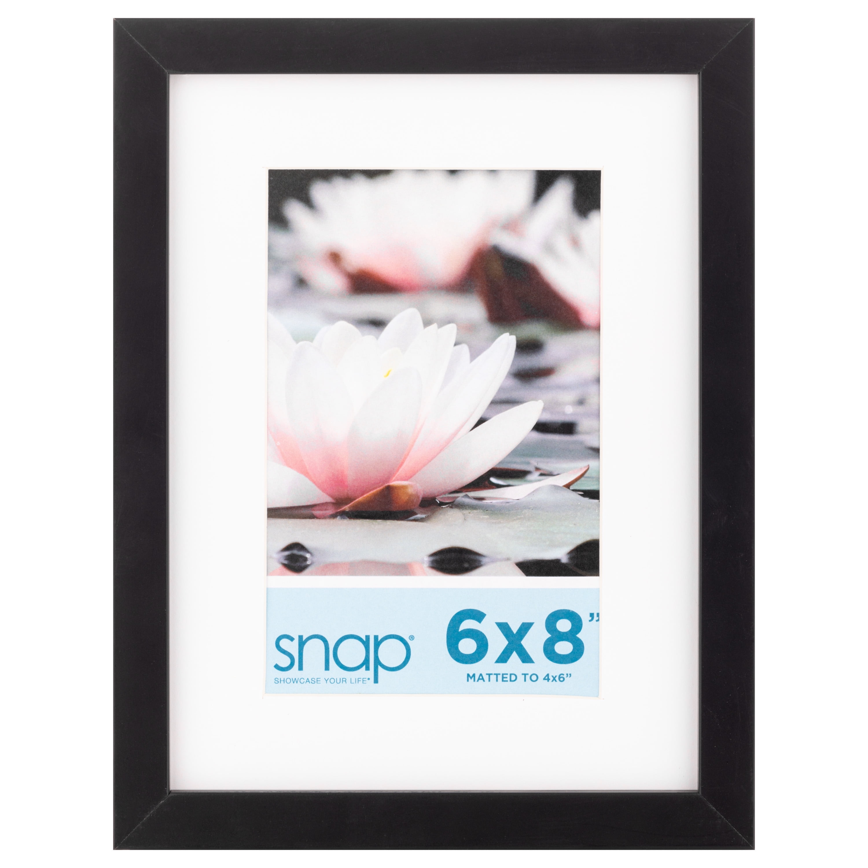 Snap 6x8 Black Wood Tabletop and Wall Picture Frame