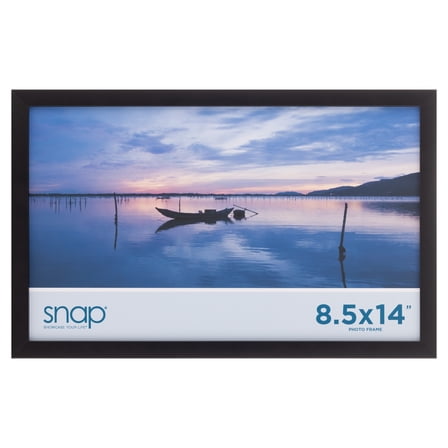 Snap - 8.5"x14" Black Wood Wall Single Picture Frame - Rectangular Black Photo Display