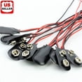 thumbnail image 1 of Snap 9V (9 Volt) Battery Clip Connector I Buckle Type Black w/ Cable, 1 of 2
