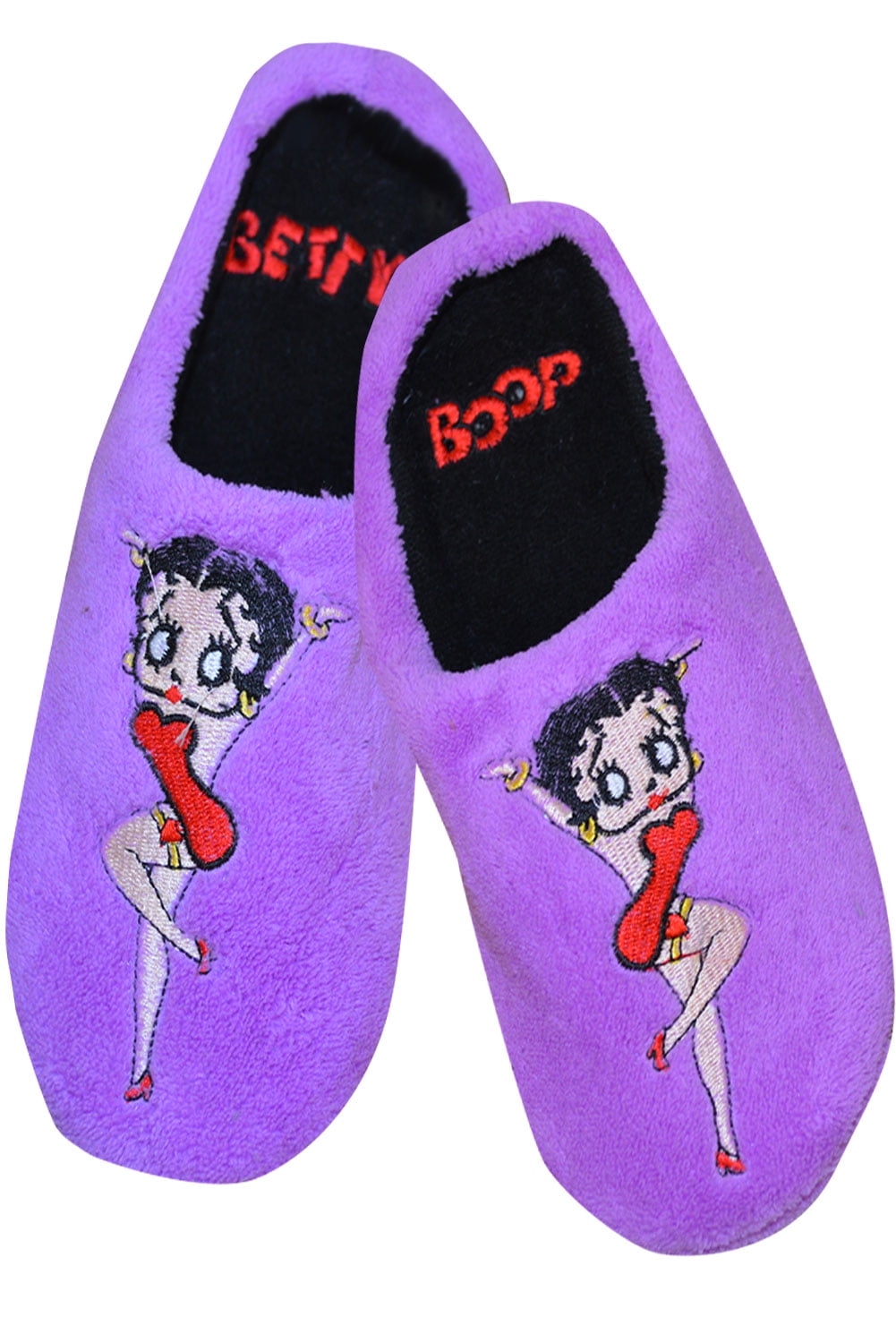 Snap Apparel Women's Betty Boop Purple Scuff Slippers (9/10) - Walmart.com