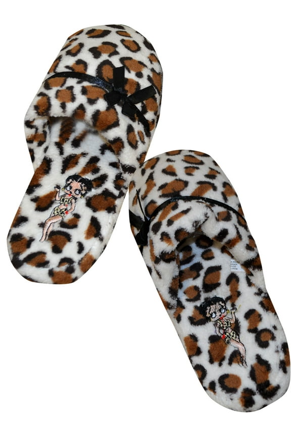 Womens Betty Boop Leopard Print Scuff Slippers (7/8)