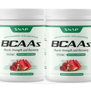 Snap BCAA Powder Essential Amino Energy - Muscle Growth, Performance & Recovery Pomegranate Watermelon - 2 Pack  60 Servings