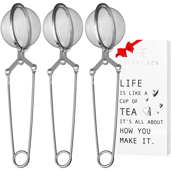 Snap Ball Tea Strainer 3 Pack Tea Infuser with Handle Tea Mesh Infuser Snap Ball Strainer Steep Loose Leaf Tea Infuser Fine Mesh Ball Tea Filter Strainer for Spices and Seasonings