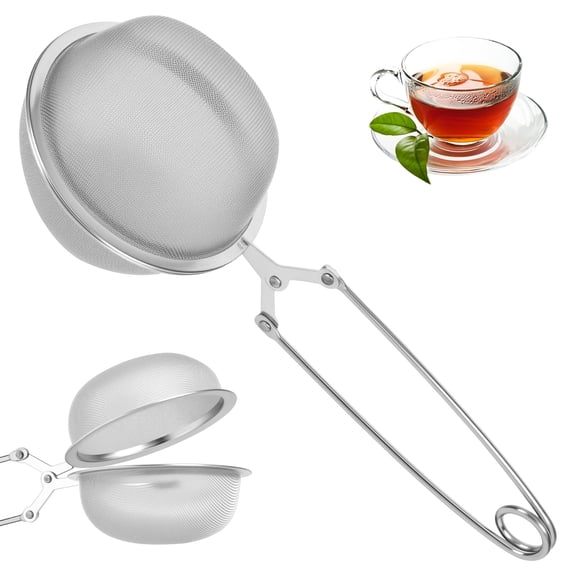 Snap Ball Tea Strainer ,Tea Infuser with Handle Tea Mesh Infuser Snap Ball Strainer Steep Loose Leaf Tea Infuser Fine Mesh Ball Tea Filter Strainer for Spices and Seasonings