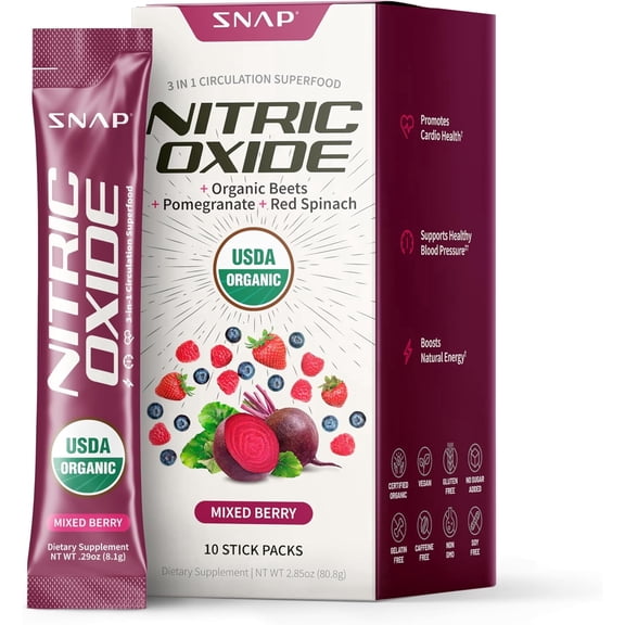 Snap Supplements Beetroot Juice Powder, Nitric Oxide Booster for Heart Health & Stamina