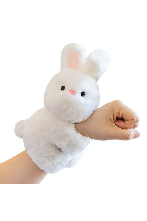 Snap Bracelet Stuffed Animals, 7 Inches Rabbit Plush Toy, Slap Bracelets for Kids, Stocking Stuffers Goodie Bags Stuffers Exchanging Gifts Classroom Prizes Birthday Holiday for Boys Girls