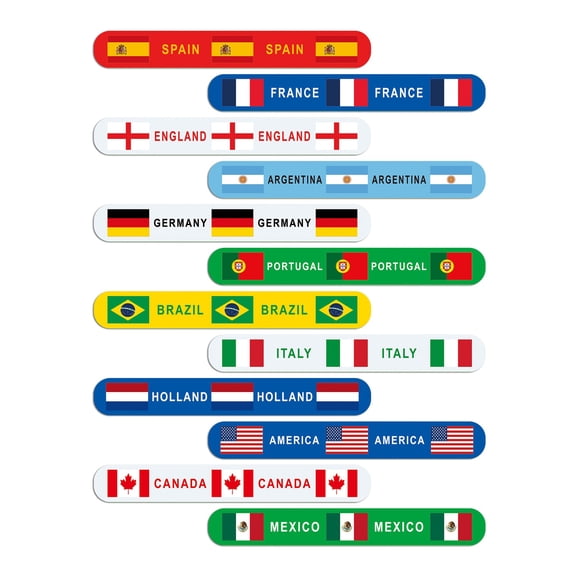 Snap Bracelets Party Favors Interactive Wristbands Sports Theme Accessories Wristbands 12-Piece Set 8.66" x 1.81" 2026 Tournament Event Bands PVC Snap Bands Event Supplies