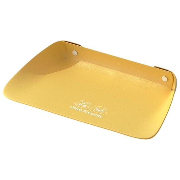 Snap-Button Faux Leather Pet Food Mat, Waterproof Cat Feeding Mat, Mess-Proof High-Edge Tray for Bowls, Water Fountains and Small Pets, 1 Pc, 17.71x11.81"