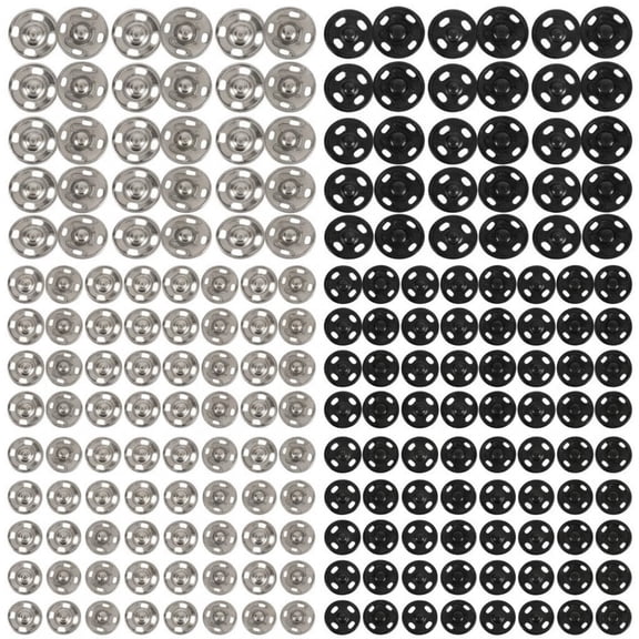 Snap Button Kit for Fabric Sewing, 140 Pairs Snaps for Sewing with 3 Sizes, Clothing Repair Fasteners for DIY Craft Projects, Heavy Duty Snap Fasteners for Jackets and Bags, Black and Silver