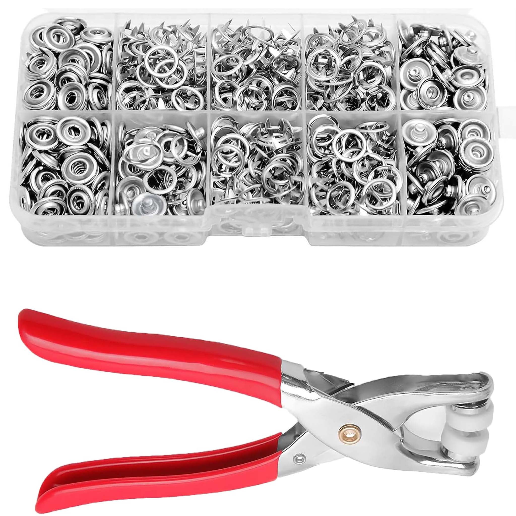 Snap Button Plain Snap Button Kit, Metal Snap Button Kit with Pliers, Stainless Steel ...