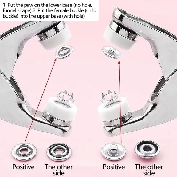 Snap Button Kit with Metal Snaps and Five-Claw Buckle Installation Tool Set for Sewing Projects