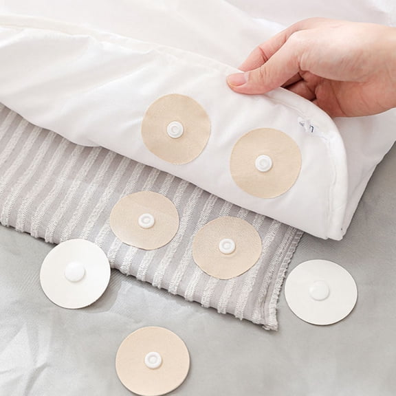 Snap Button Lightweight Comforter Clips - Quilt Fixer, 10 Pack, Secure Bedding Holder