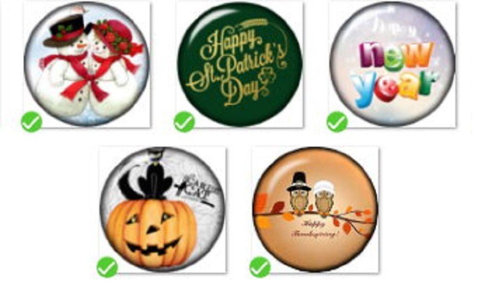 BODY COLORZ Snap Button Toggle Clasp 18mm Holiday Charm Collection Collection