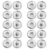 Snap Buttons for Clothes, Heavy Duty Metal Snaps for Fabric, 15mm Metal Sewing Snaps, Press Studs for Sewing Clothes Jeans Handbag DIY Craft Projects (Silver/10 Sets) 0.59 Inches