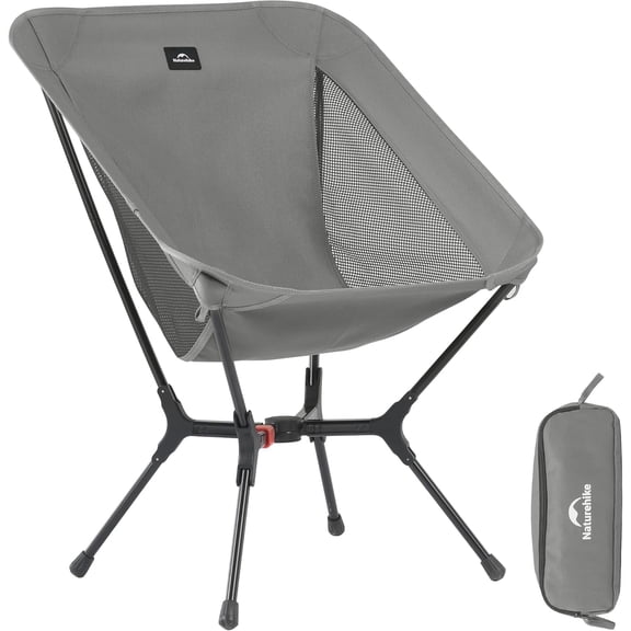 Snap Camping Chair with 1-Second Setup, 441 lb Capacity, Portable Lightweight Backpacking Chair in Grey