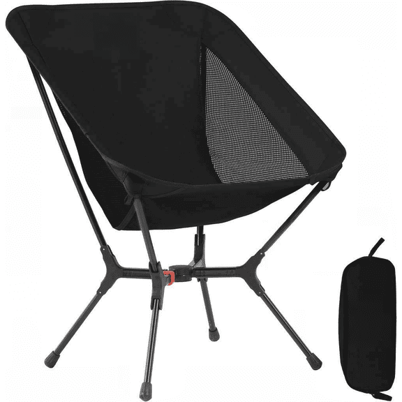 Snap Camping Chair with 1-Second Setup Frame 441 lb Capacity Portable Lightweight Backpacking Chair Black