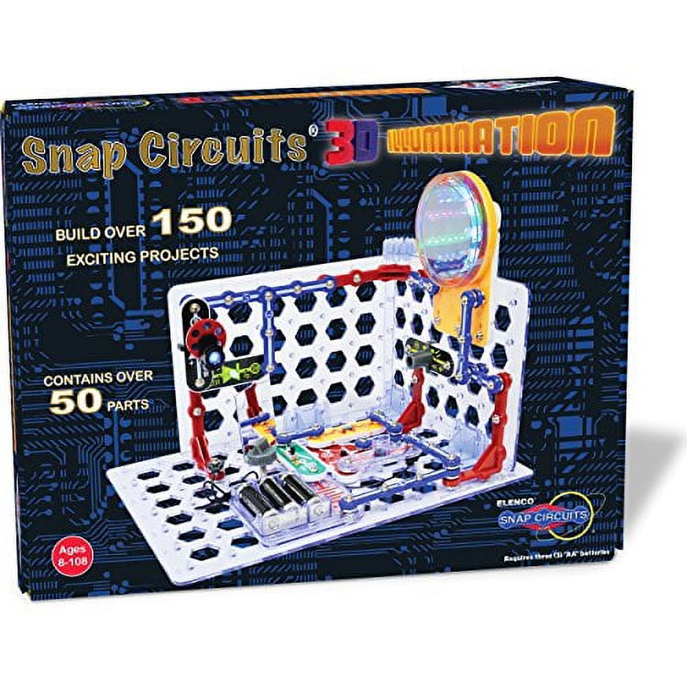 Snap Circuits 3D Illumination Electronics Exploration Kit | Over 150 STEM  Projects | Full Color Project Manual | 50+ Snap Circuits Parts | STEM