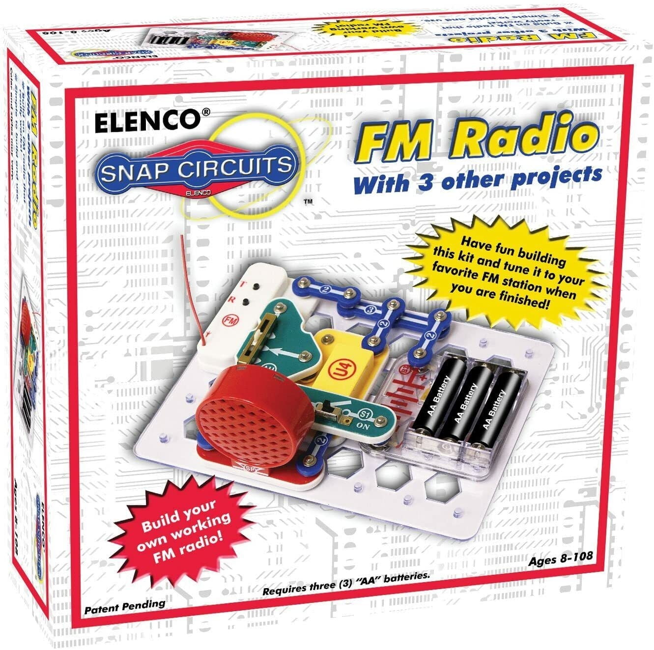 Elenco Snap Circuits Beginner Science Kit: Kids STEM Toy, FM Radio ...