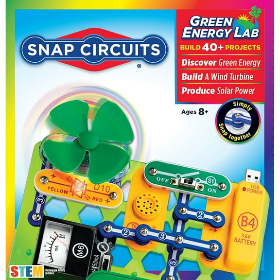 Snap Circuits Green Energy Lab | Electronic Science Kit | Over 40 Projects | STEM Educational Toy for Kids 8+ | SCGRNENGKIT