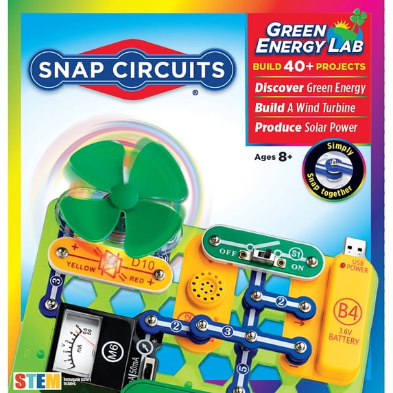 Snap Circuits® Green Energy Lab | Electronic Science Kit | Over 40 Projects | STEM Educational Toy for Kids 8+ | SCGRNENGKIT