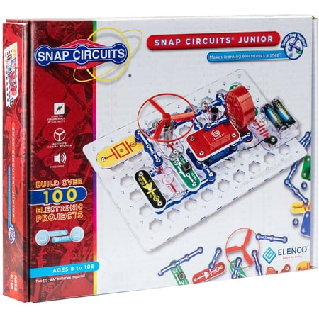 Snap Circuits Jr. SC-100 Electronics Exploration Kit, Over 100 Projects, Full Color Project Manual, 28 Parts, STEM Educational Toy for Kids 8 +